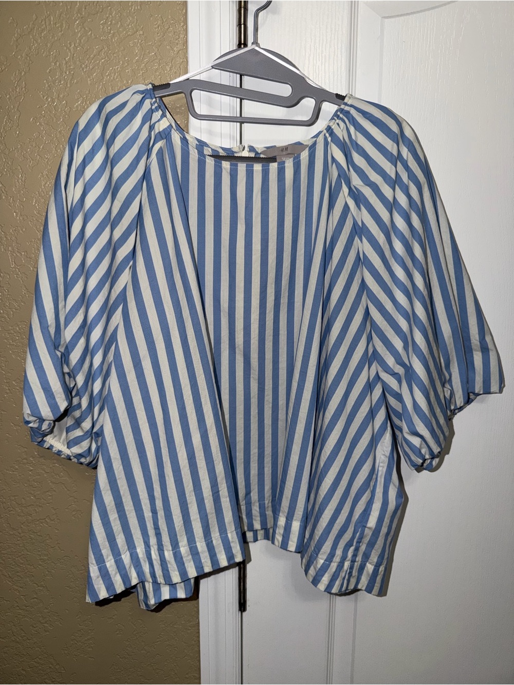 Striped Blue & White Women's Top